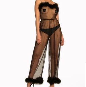 Savage X Fenty Lingerie Black Feather Jumper